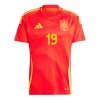 Maillot de Supporter Espagne Lamine Yamal 19 Domicile Euro 2024 Pour Homme